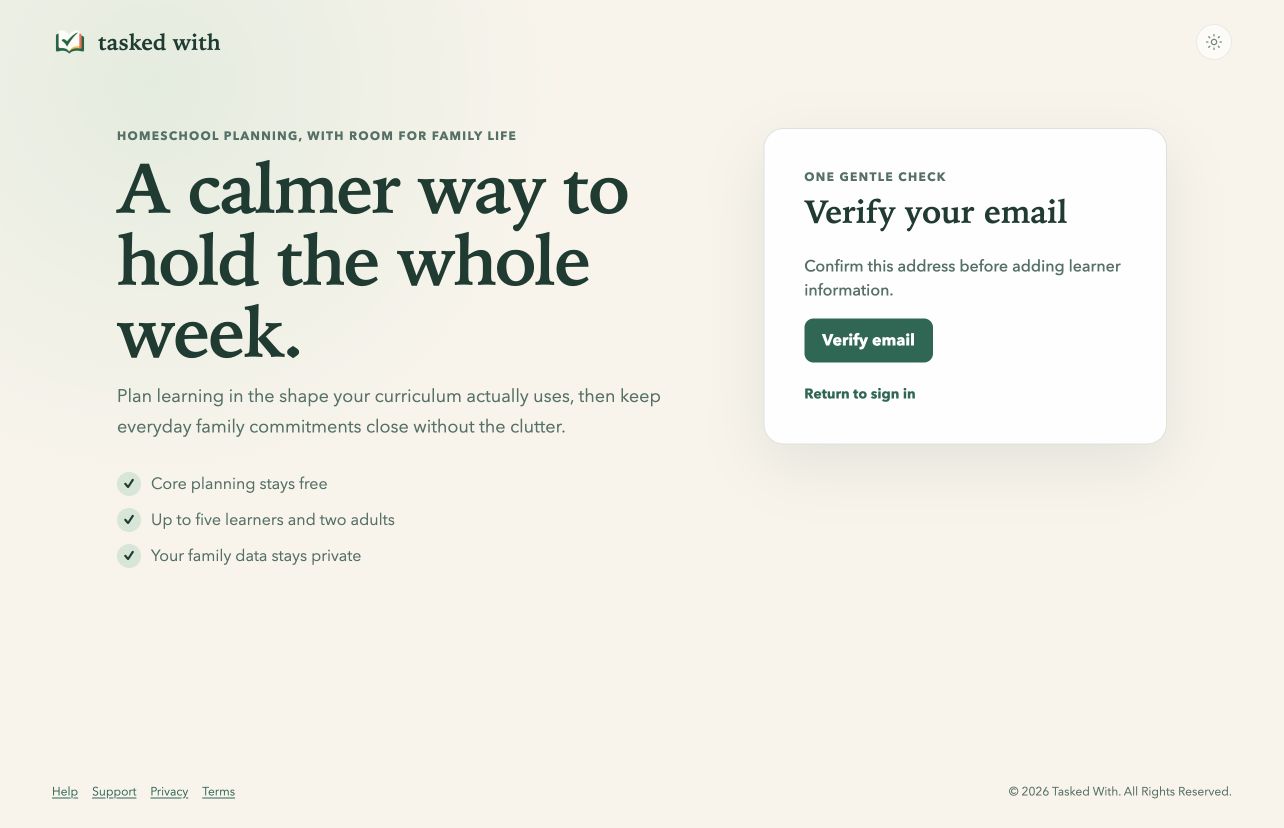 Tasked With Verify Email page with a Verify email button